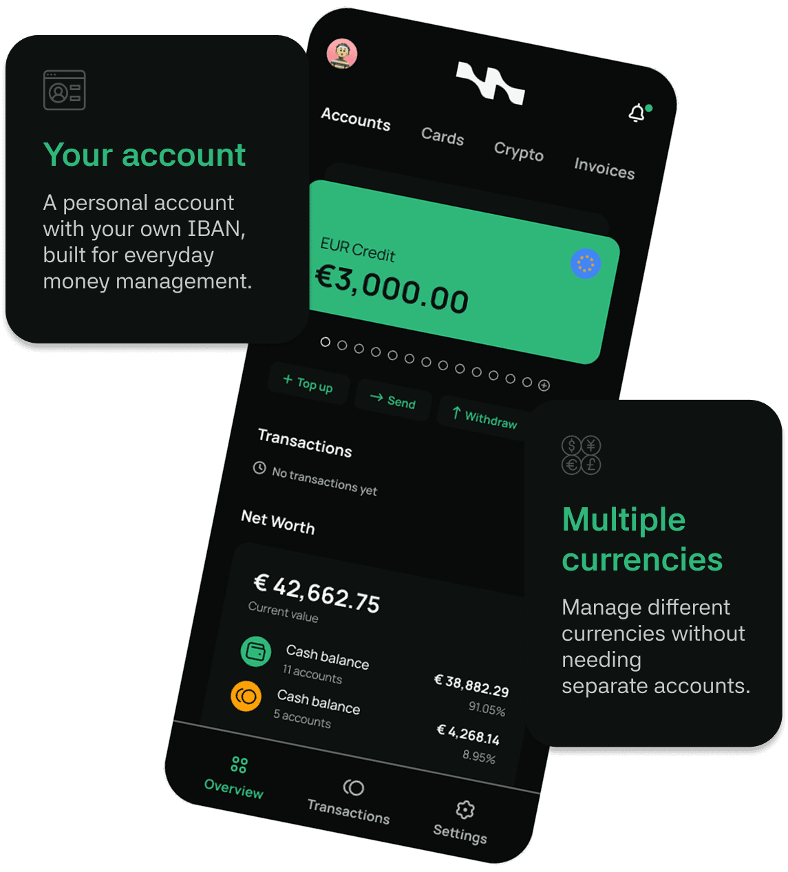 Account phone mockups